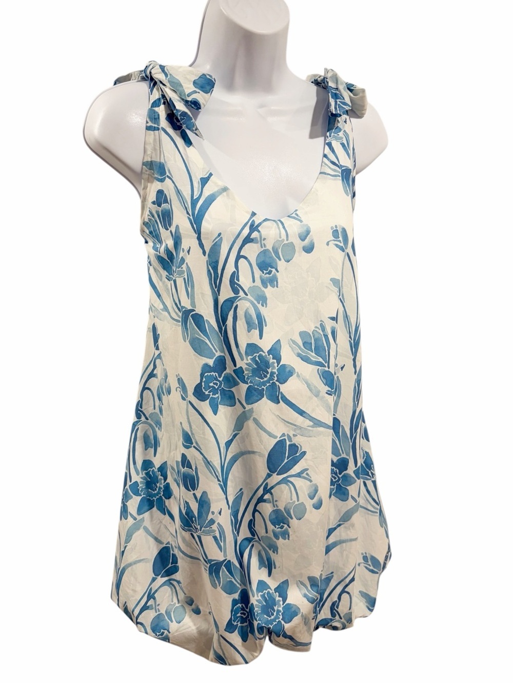 Kenny Flowers Cote d’azur Cotton Bubble Hem Floral Coverup Dress size Medium